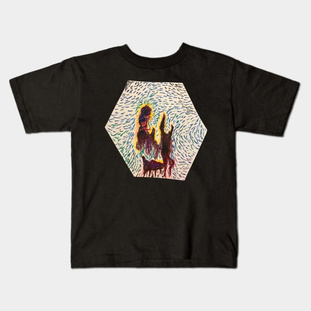 Colorful Space Nebula Kids T-Shirt by TranslucentBlue